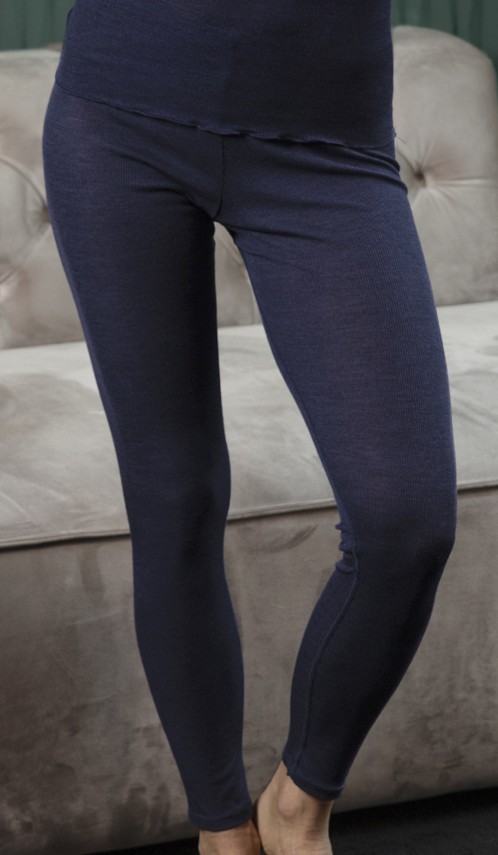 Nina von C. Serie Wool Silk Damen Leggings nachtblau