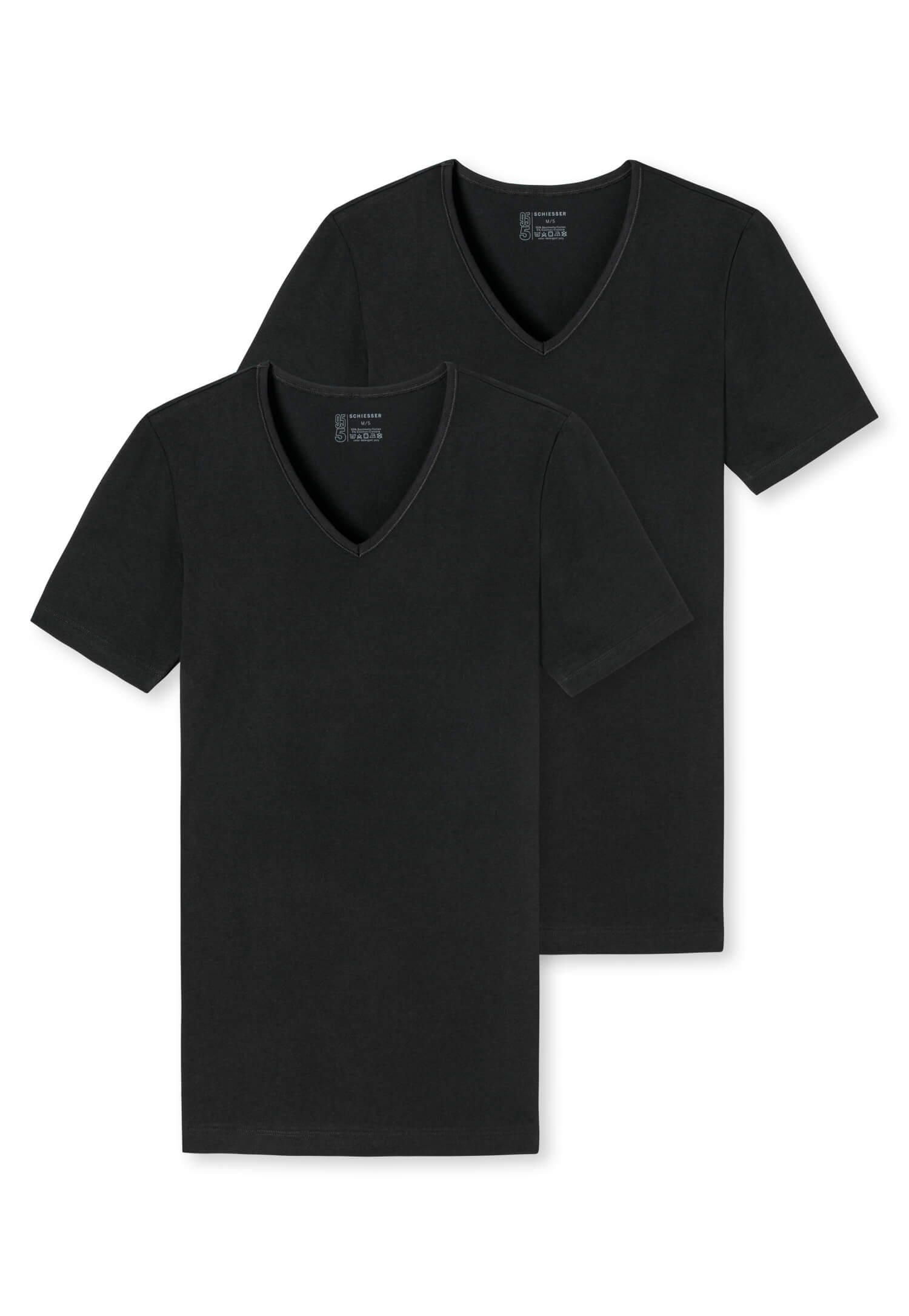 2er-Pack Schiesser 95/5 Herren kurzarm V-Shirt