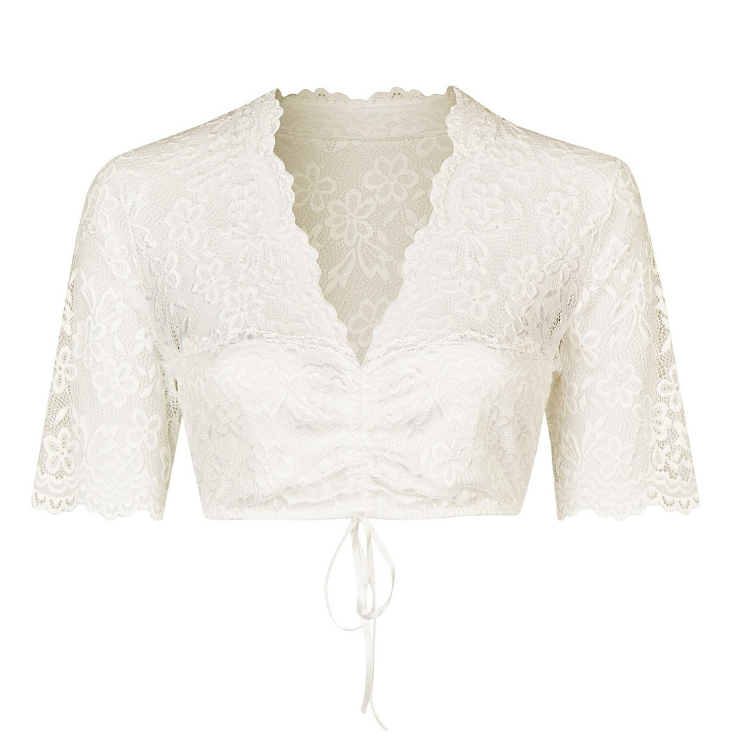 Nina von C. Dirndlbluse Melina mit V-Ausschnitt halbarm
