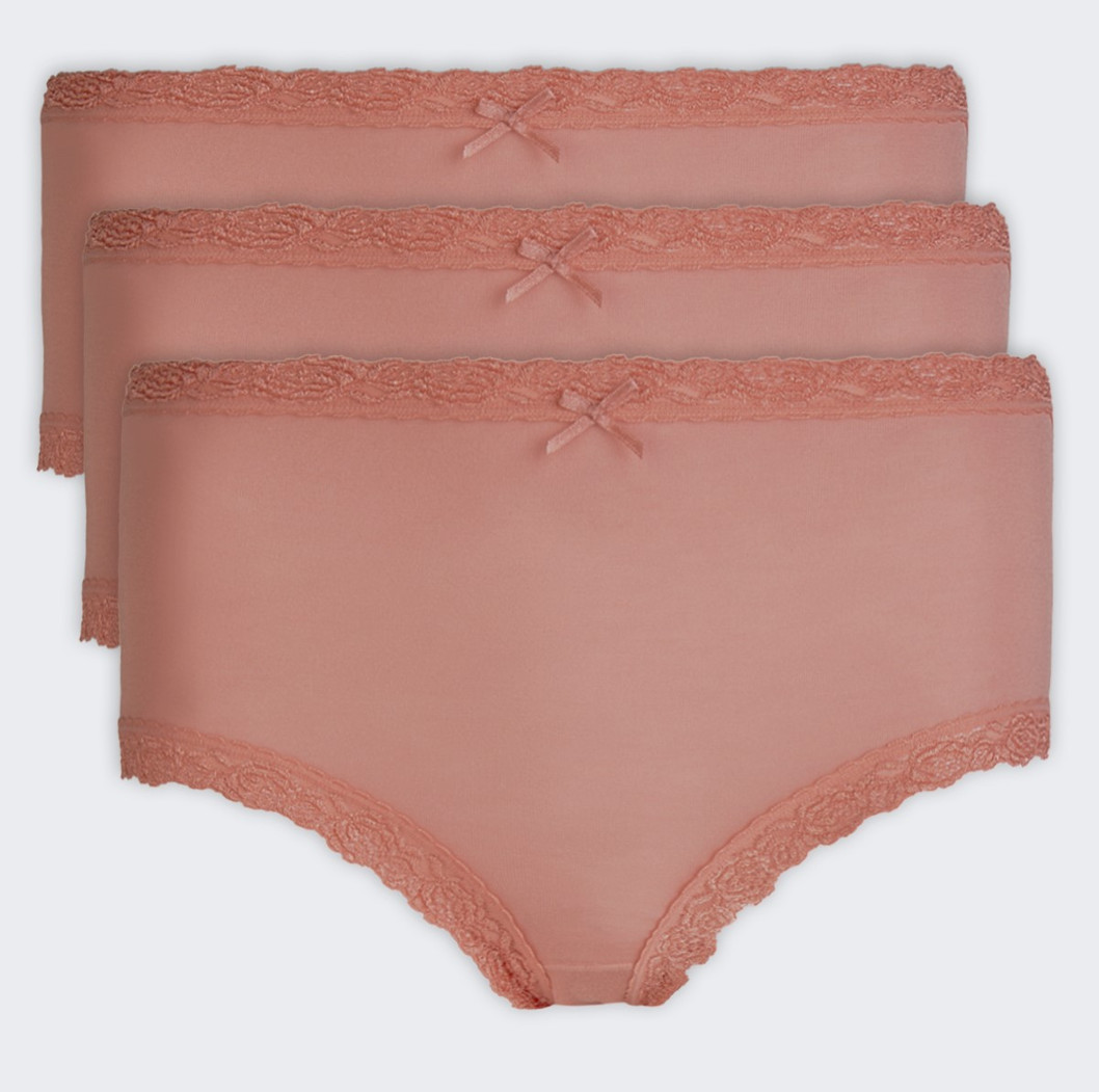3er-Pack Nina von C. Damen Taillenslip Strawberry Cream