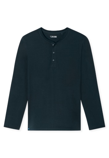 Schiesser Mix+Relax Herren Shirt langarm Knopfleiste 