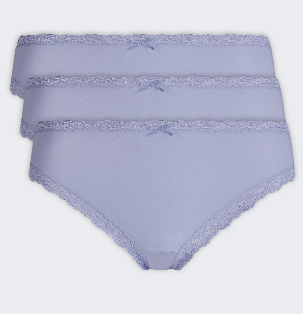 3er-Pack Nina von C. Serie Cosy Damen Jazzpants Marshmallow Blue