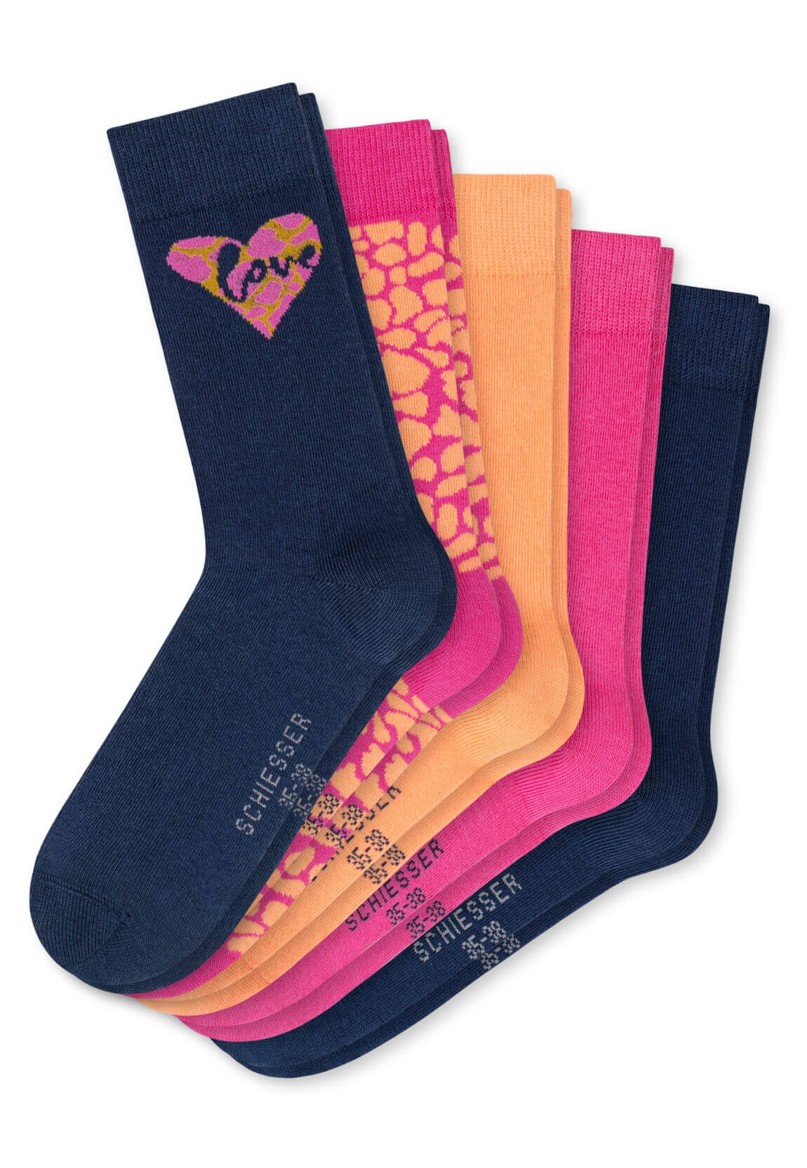 5er-Pack Schiesser Love Mädchen Socken