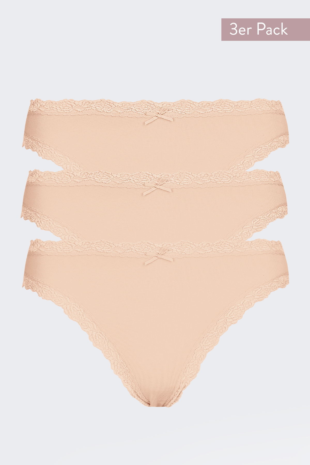 3er-Pack Nina von C. Serie Cosy Damen Jazzpants peach