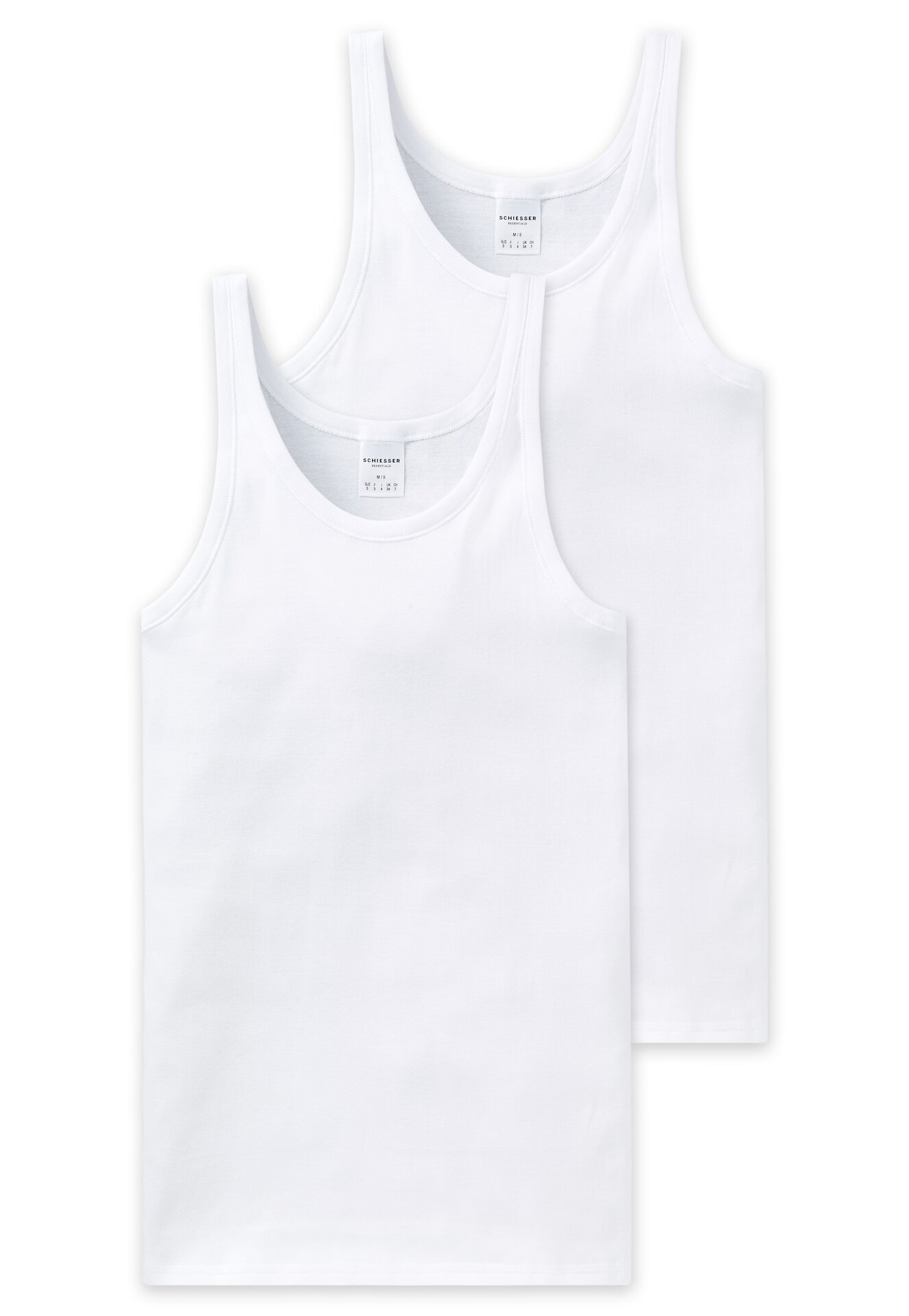 2er-Pack Schiesser Essentials Cotton Feinripp Herren Shirt