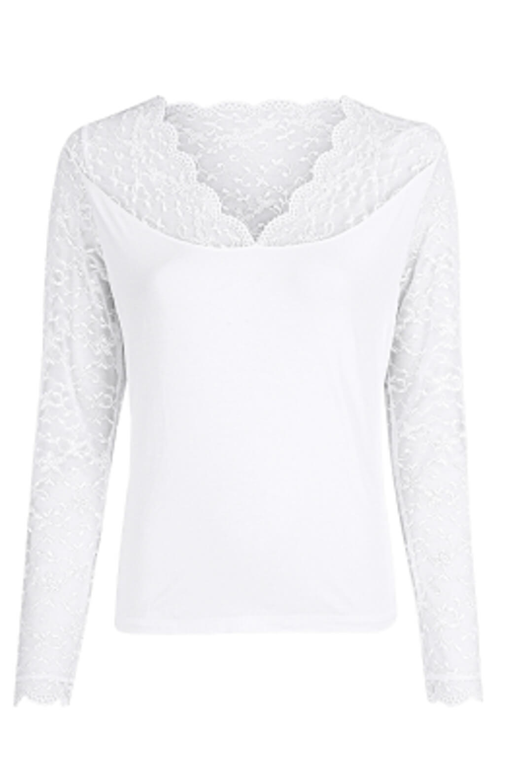 Nina von C Damen Spitzenshirt langarm