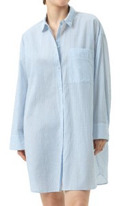 Mey Serie Cotton Stripes Damen Nachthemd langarm