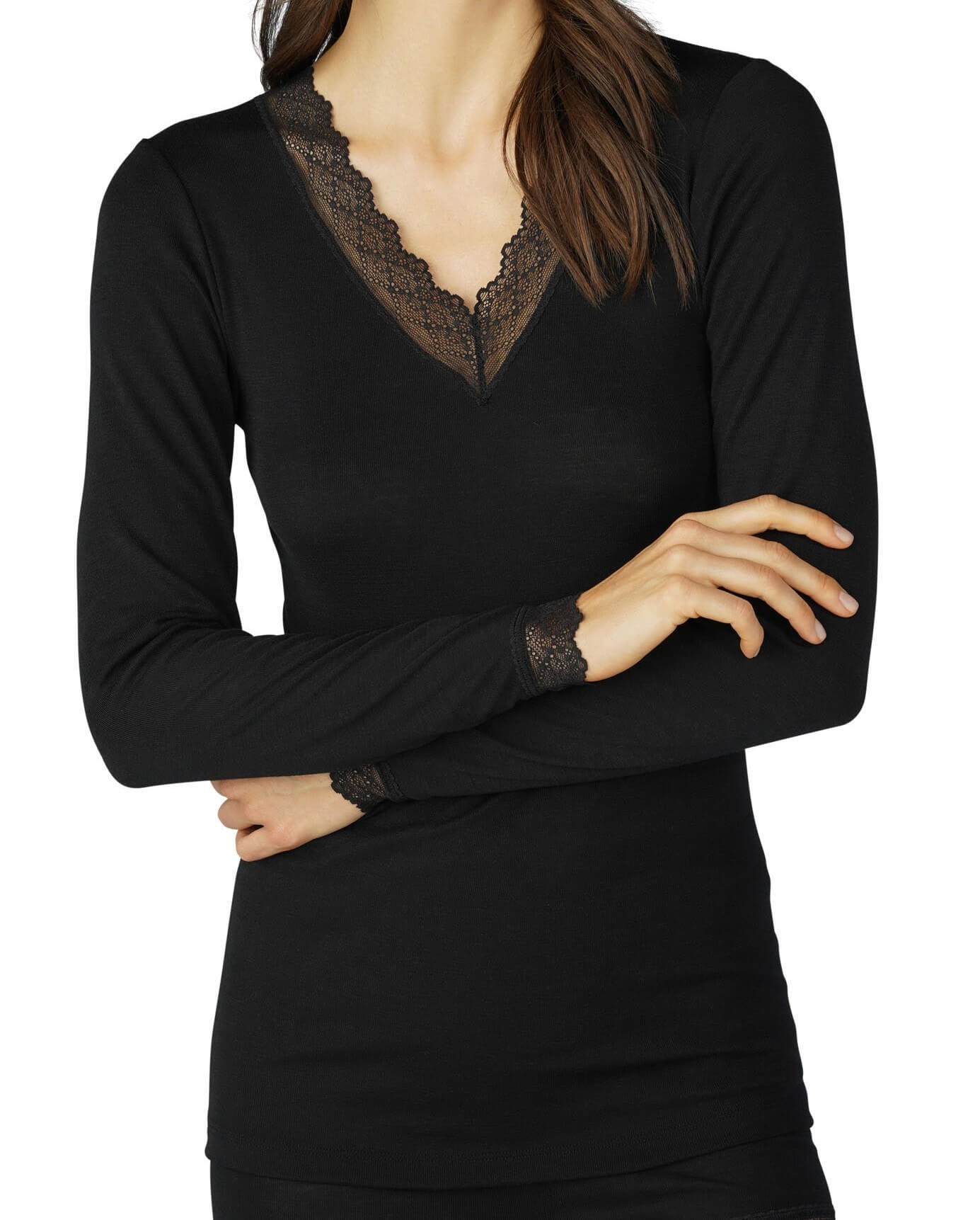Mey Silk Wool Touch Damen Top Langarm