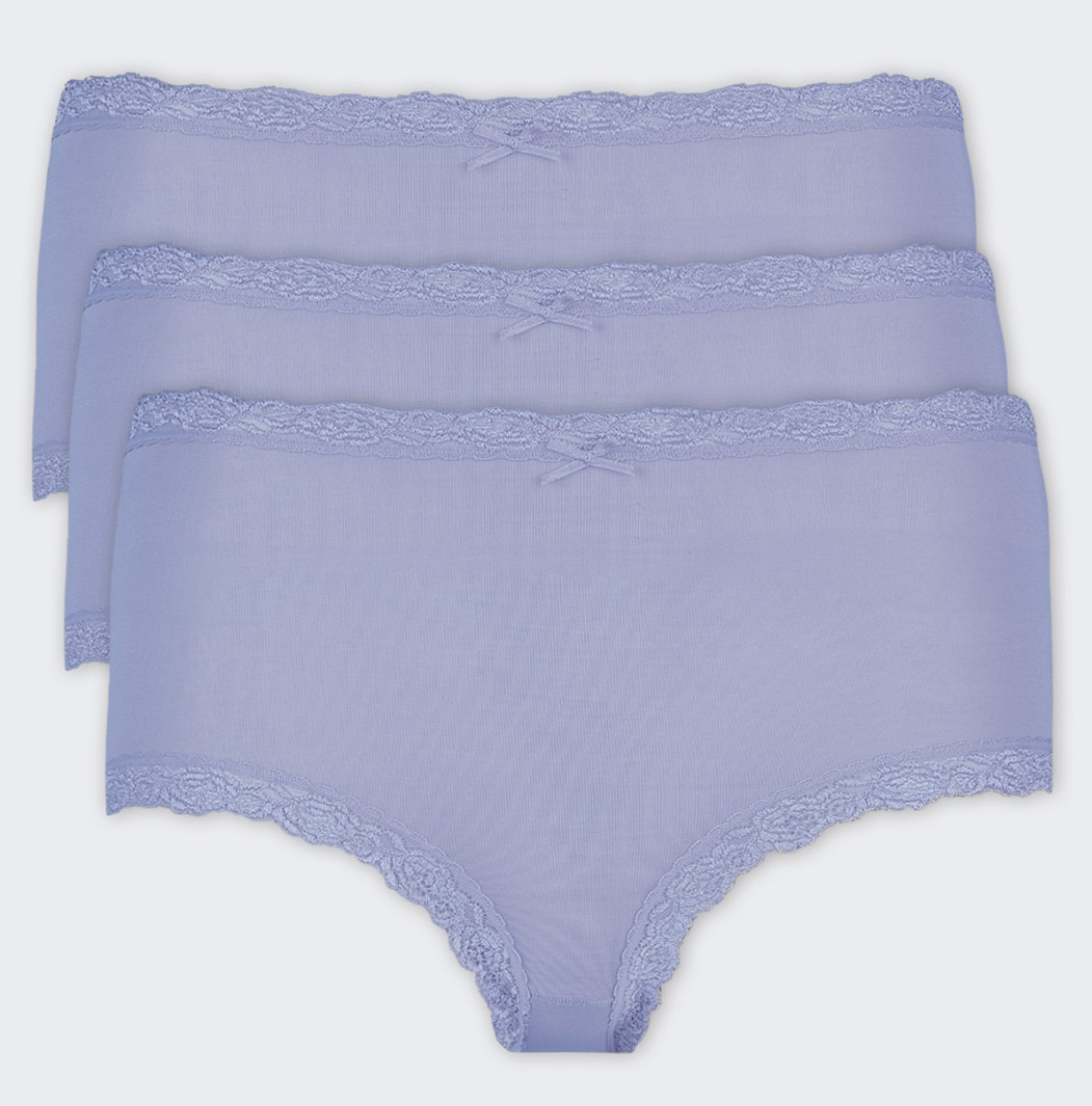 3er-Pack Nina von C. Damen Taillenslip Marshmallow Blue