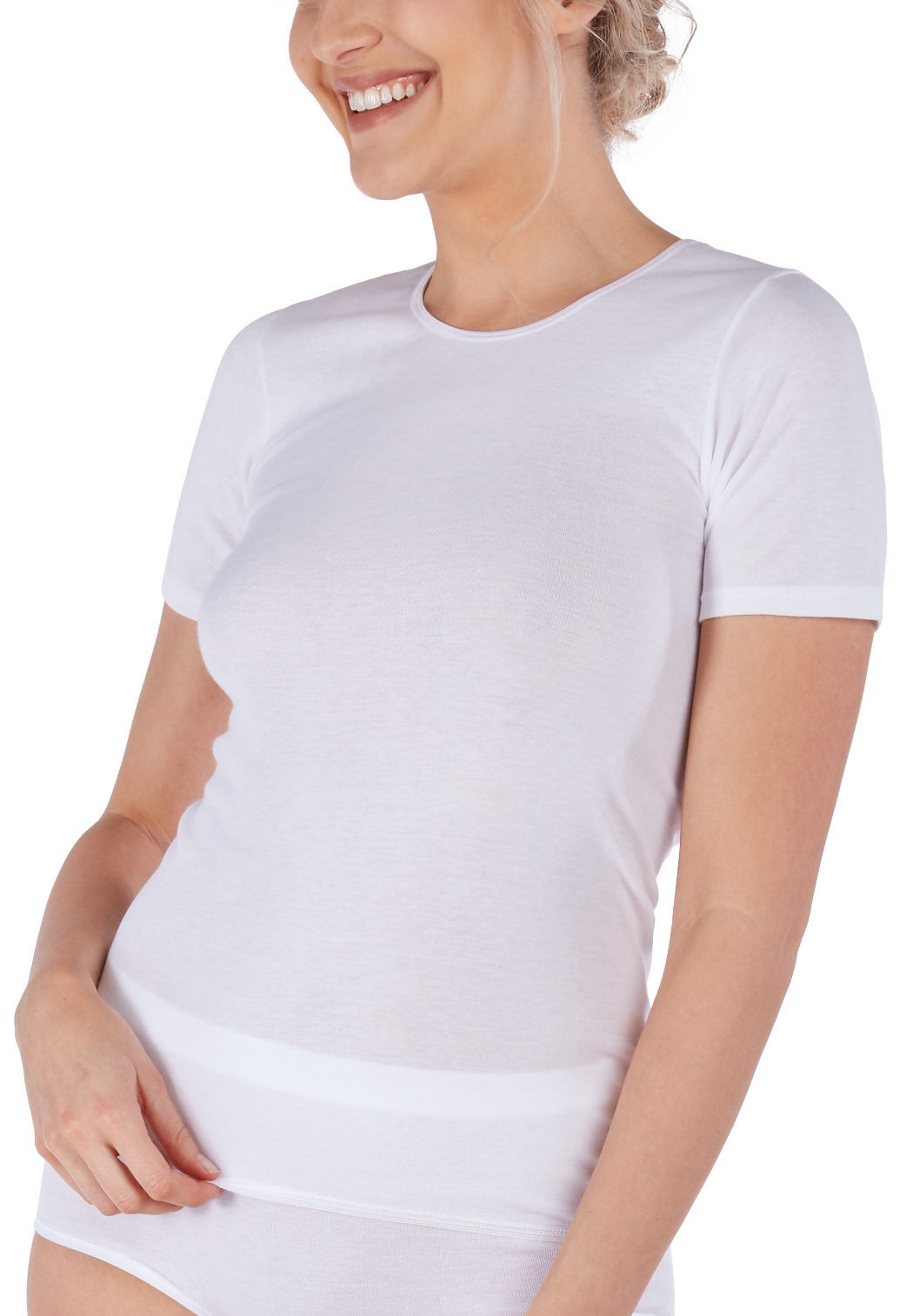 Huber Cotton Fine Rip Damen Shirt kurzarm 