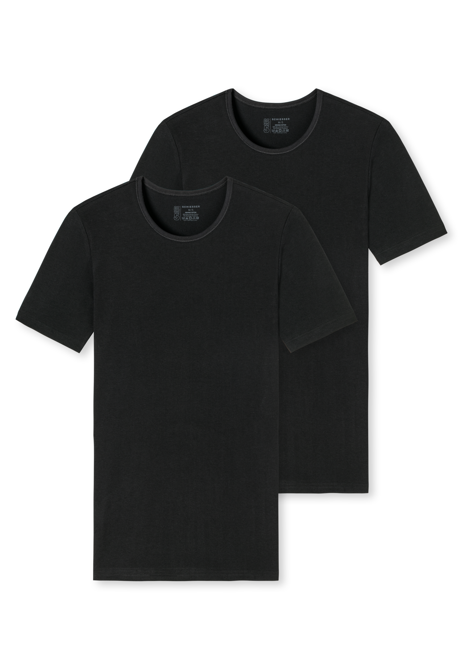 2er-Pack Schiesser Organic Cotton Herren kurzarm Shirt