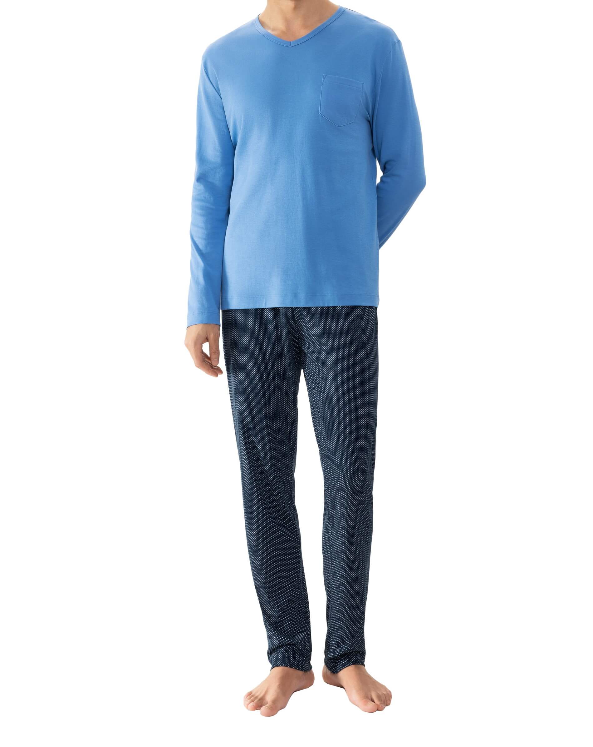Mey Serie Micro Blue Herren Anzug lang