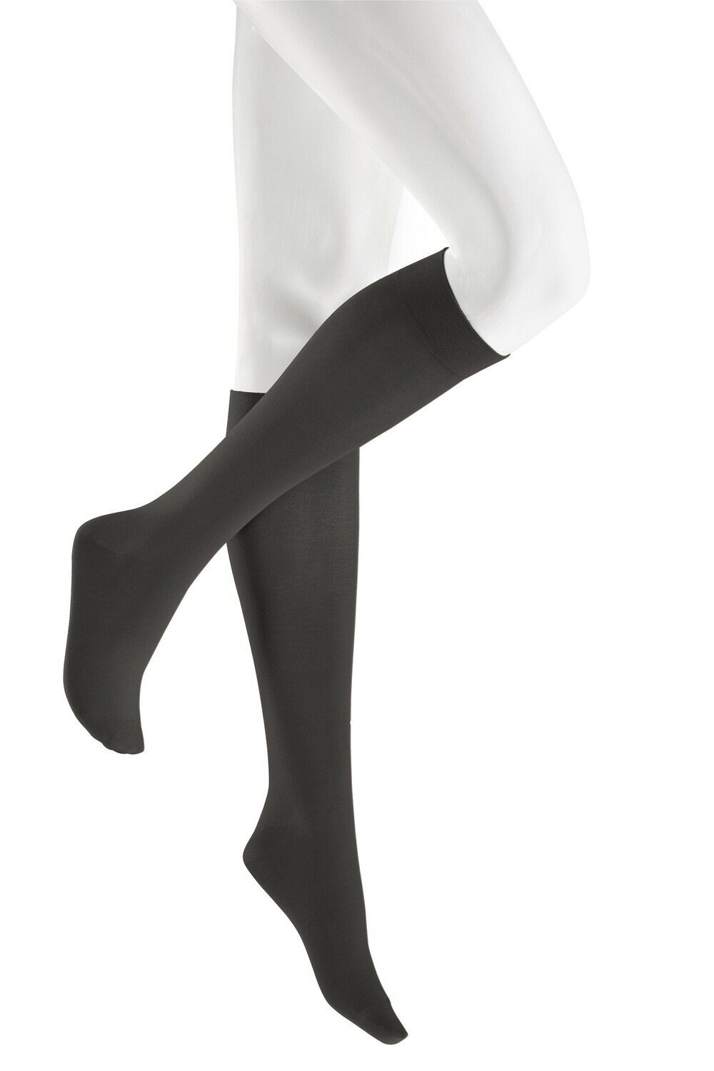 KUNERT_ST00_3420_110283800_carbon Kunert Sensual Cotton Damen Kniestrümpfe