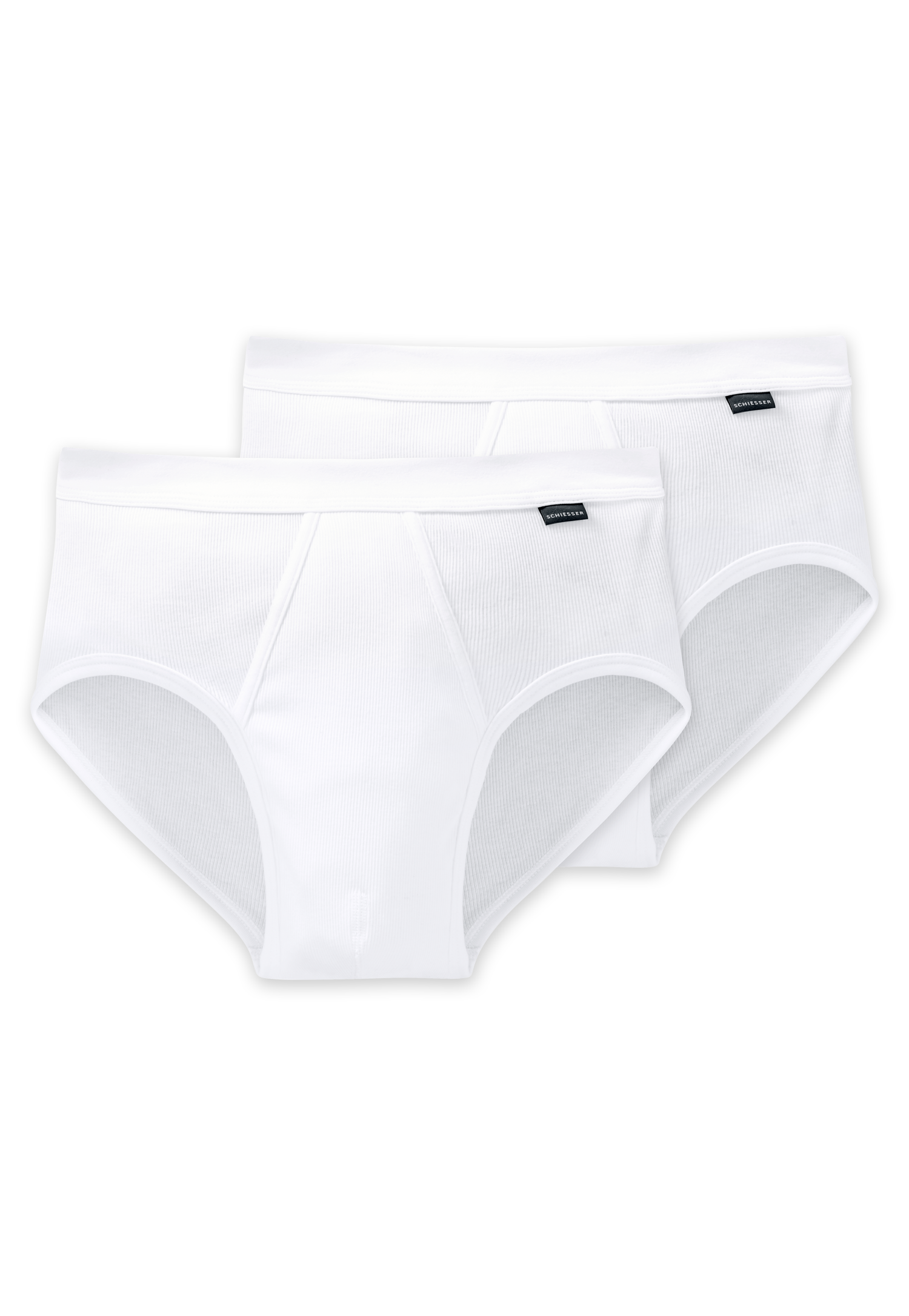 2er-Pack Schiesser Essentials Doppelripp Herren Sportslip