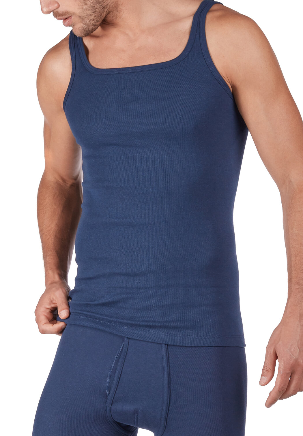Huber Cotton Fine Rip Herren Achselshirt