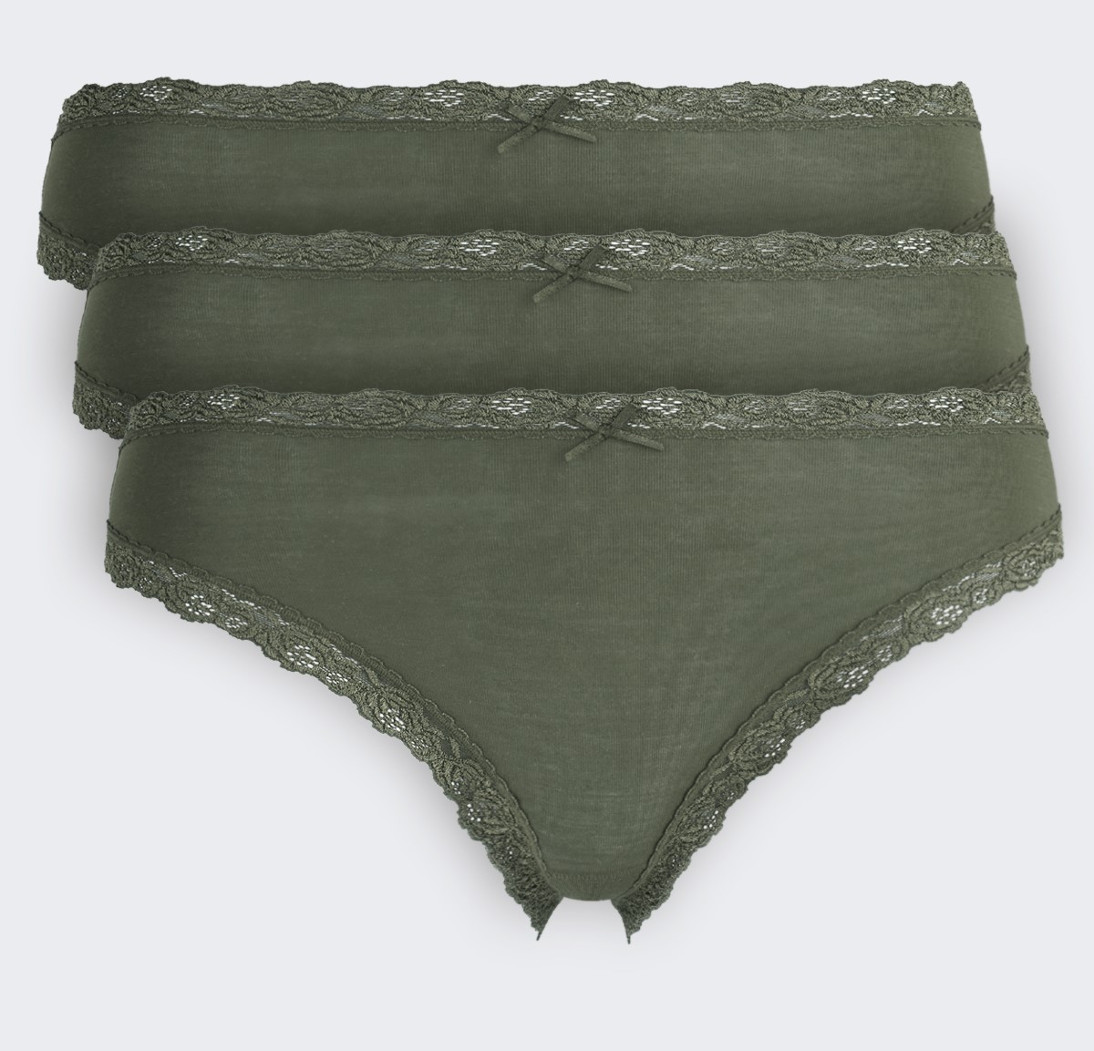 3er-Pack Nina von C. Serie Cosy Damen Jazzpants avocado
