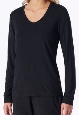 Schiesser Mix+Relax Damen Shirt langarm V-Ausschnitt