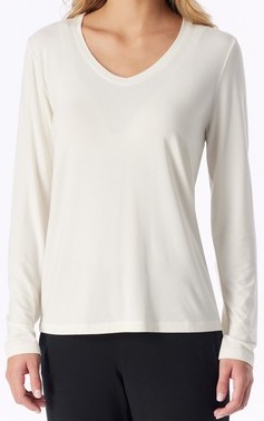 Schiesser Mix+Relax Damen Shirt langarm V-Ausschnitt