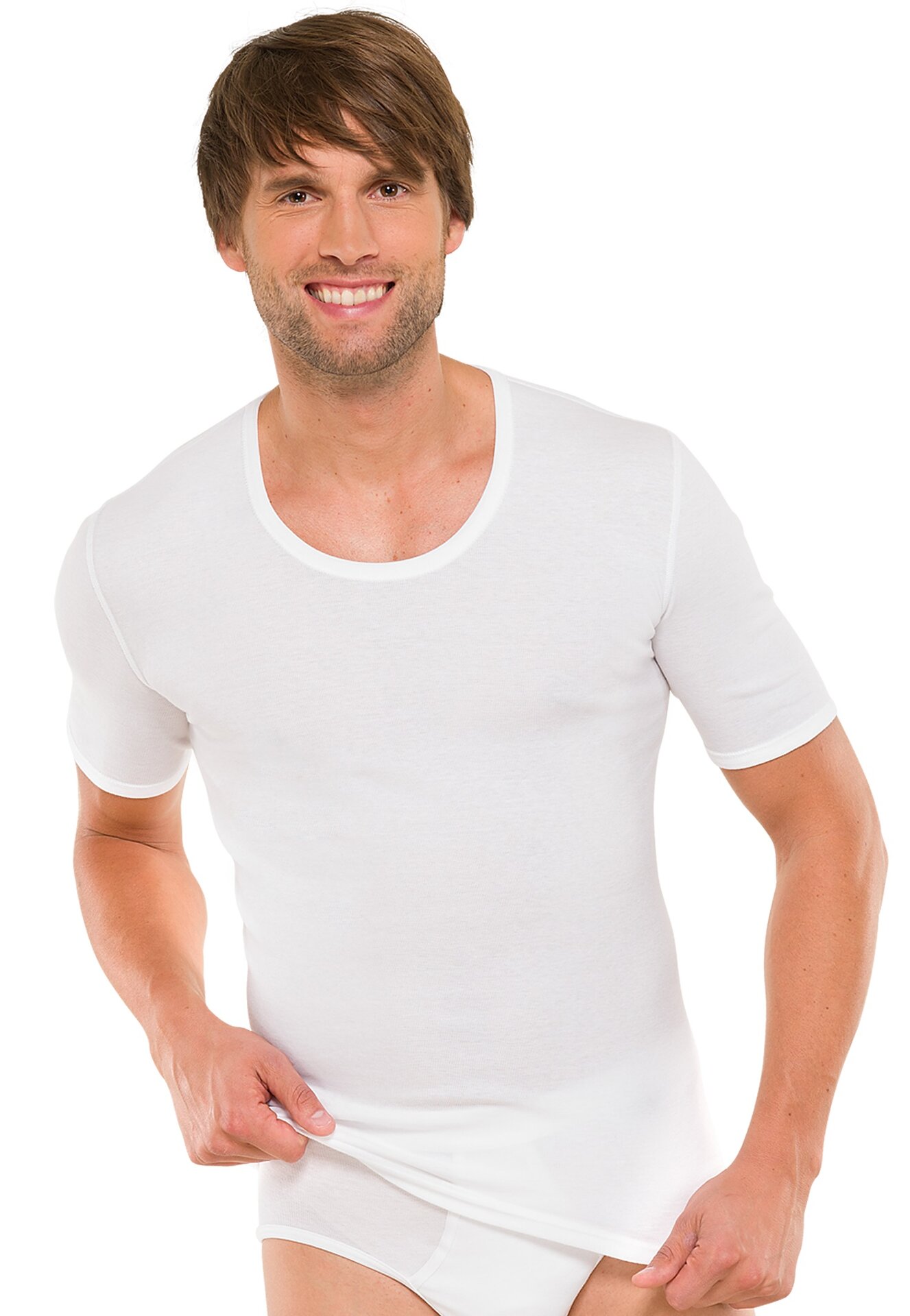 Schiesser Essentials Cotton Feinripp Herren Shirt 1/2