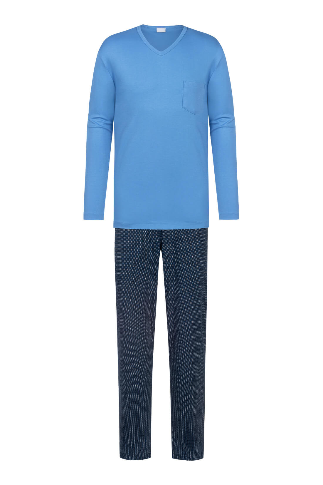 Mey Serie Micro Blue Herren Anzug lang