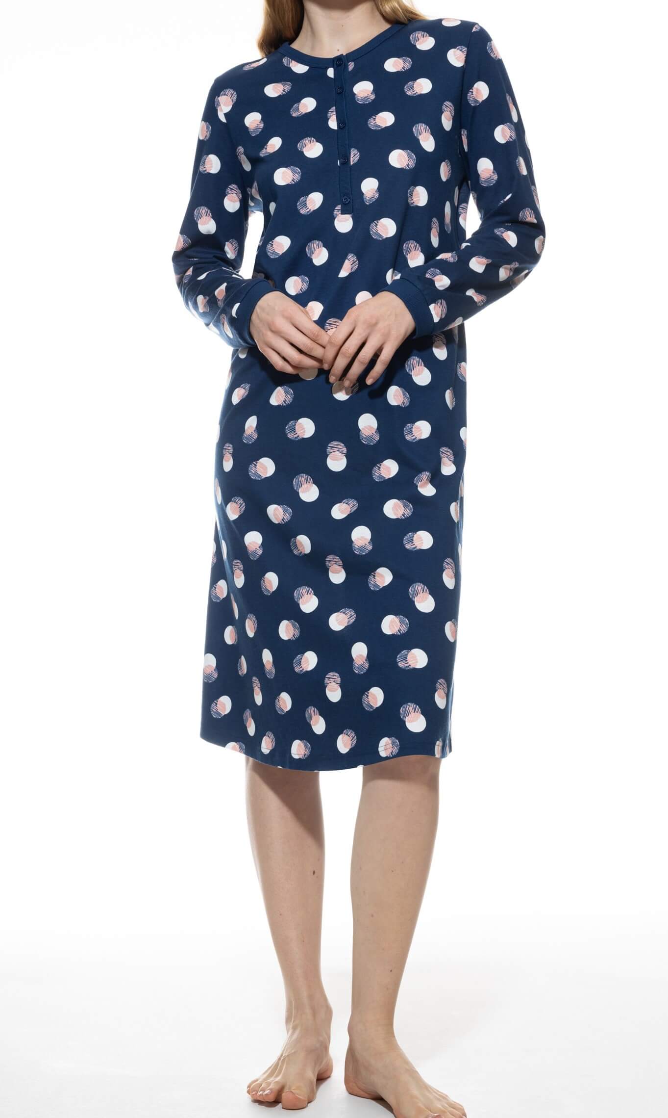 Mey Serie Scribbled Dots Damen Nachthemd langarm