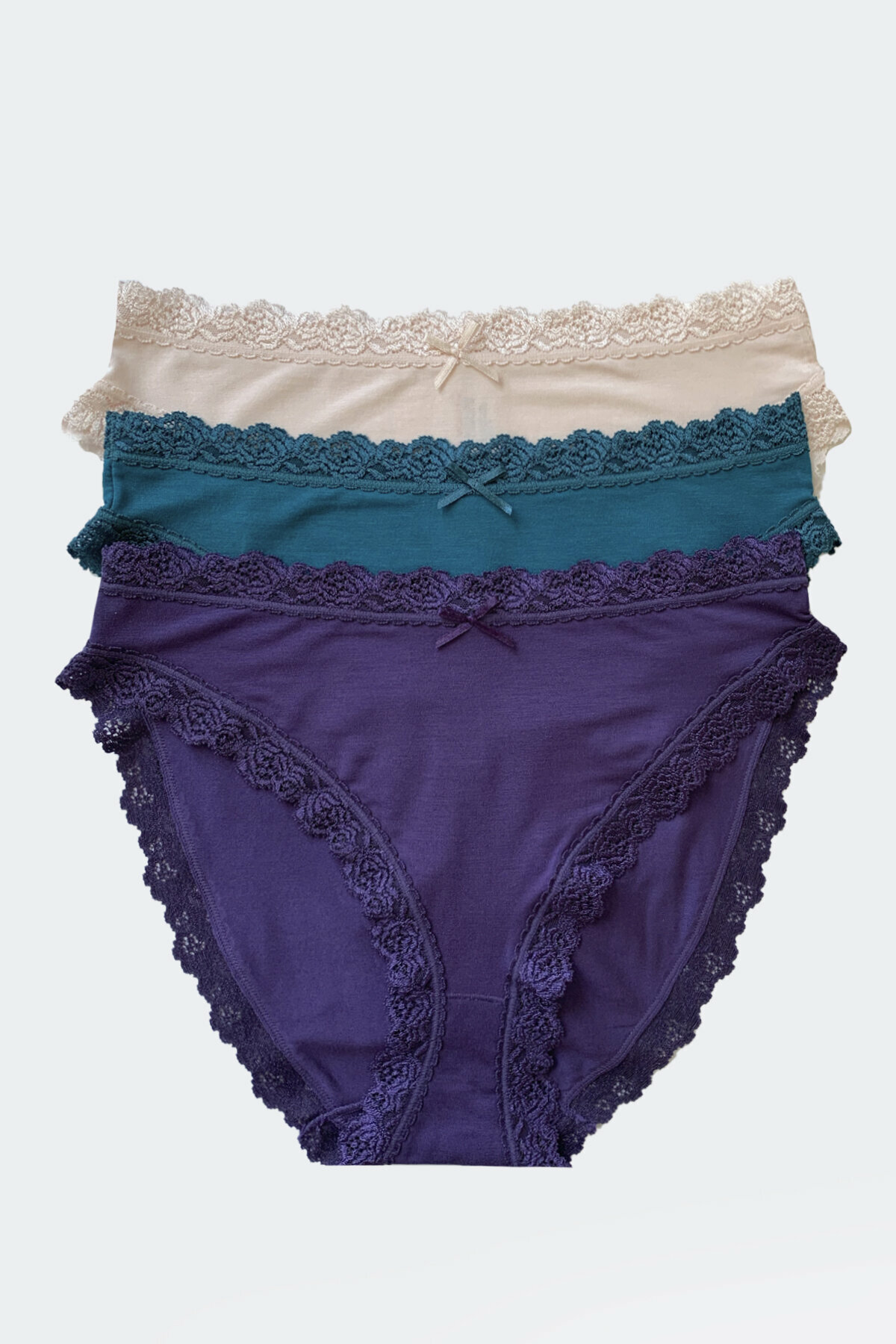3er-Pack Nina von C. Damen Slip mit Spitze