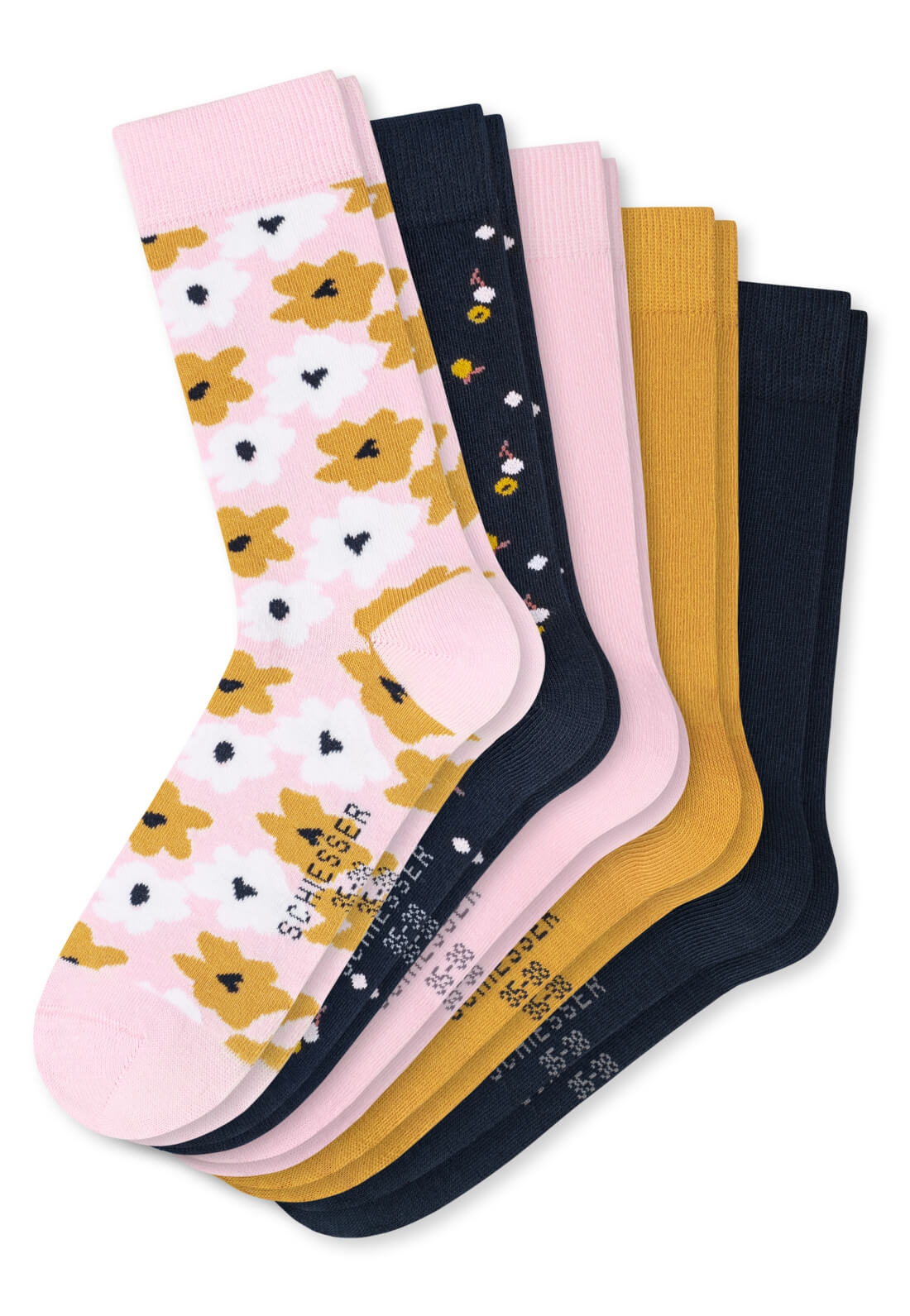 5er-Pack Schiesser Flowers Mädchen Socken
