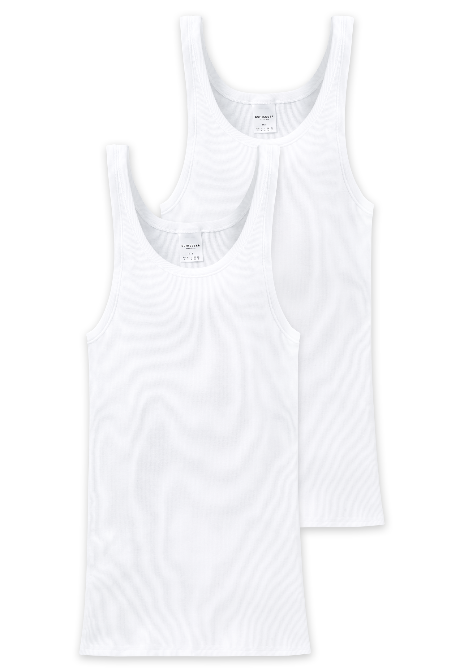 2er-Pack Schiesser Essentials Doppelripp Herren Shirt