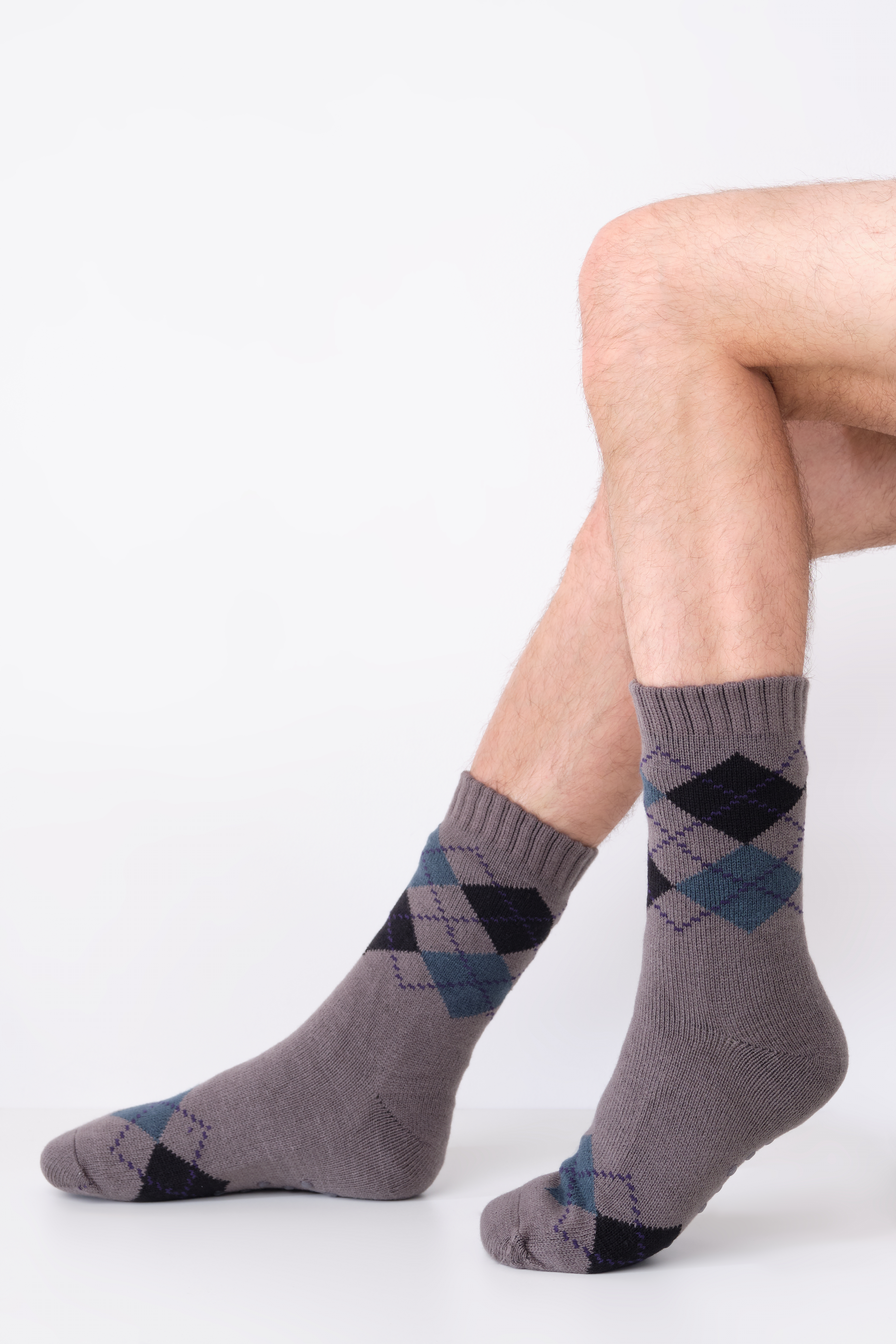 Susa Herren Kuschelsocken grau-blau