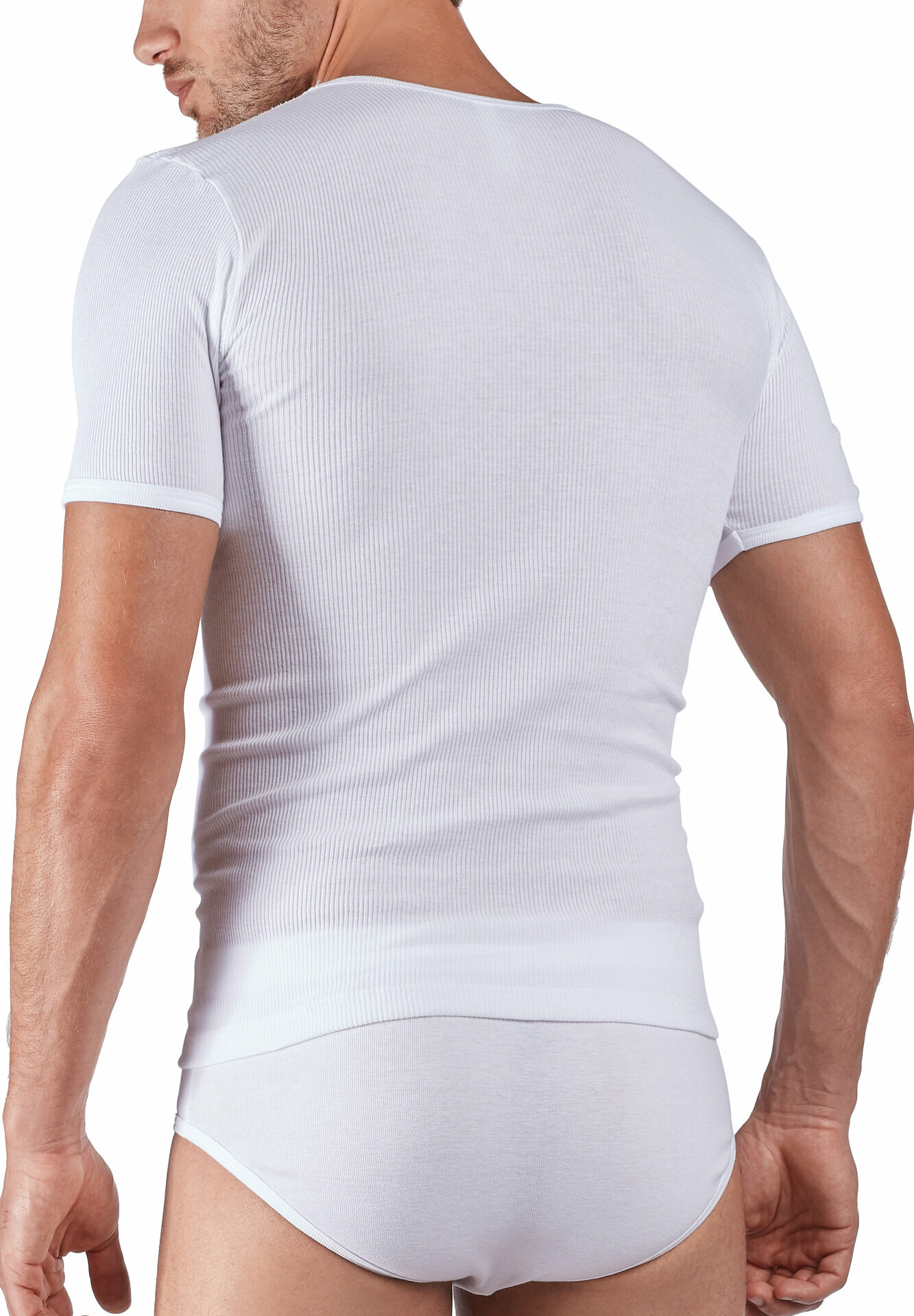 2er Pack Huber Daywear Duo Line Herren Doppelrib T-Shirt