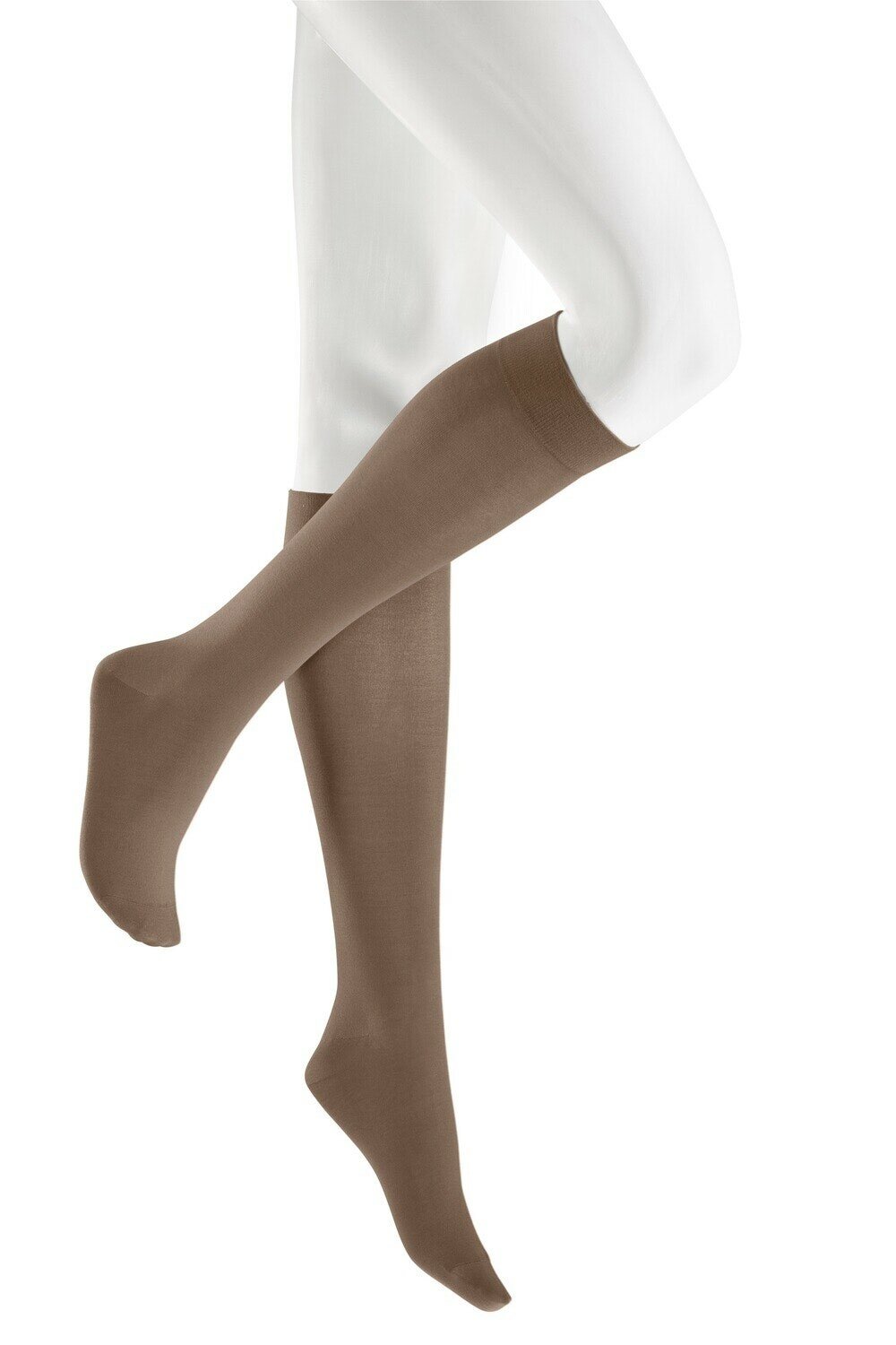 KUNERT_ST00_2610_110283800_Taupe Kunert Sensual Cotton Damen Kniestrümpfe