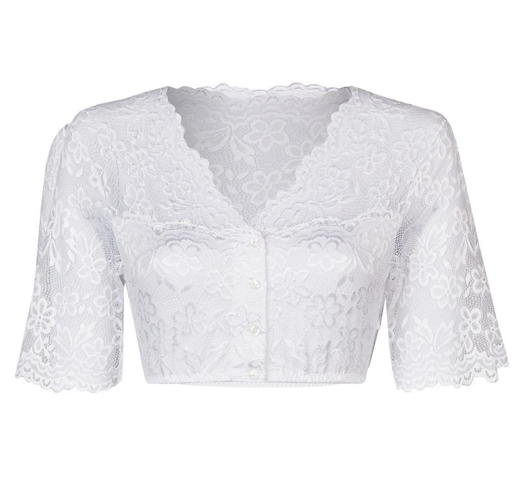 Nina von C. Dirndlbluse Waltraud 1/2 Arm mit Knopfleiste