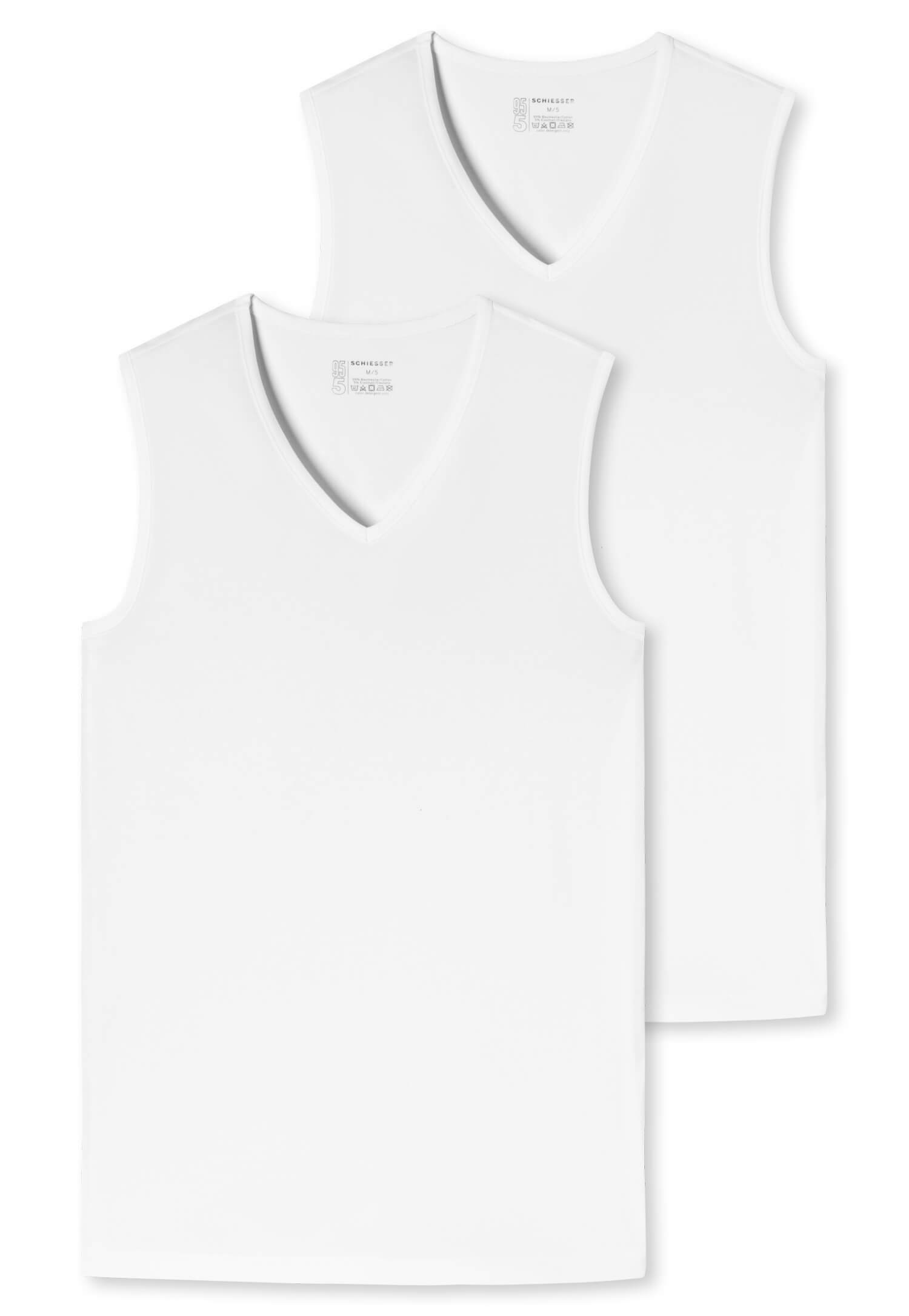 2er-Pack Schiesser 95/5 Organic Cotton Herren Tank Tops mit V-Ausschnitt
