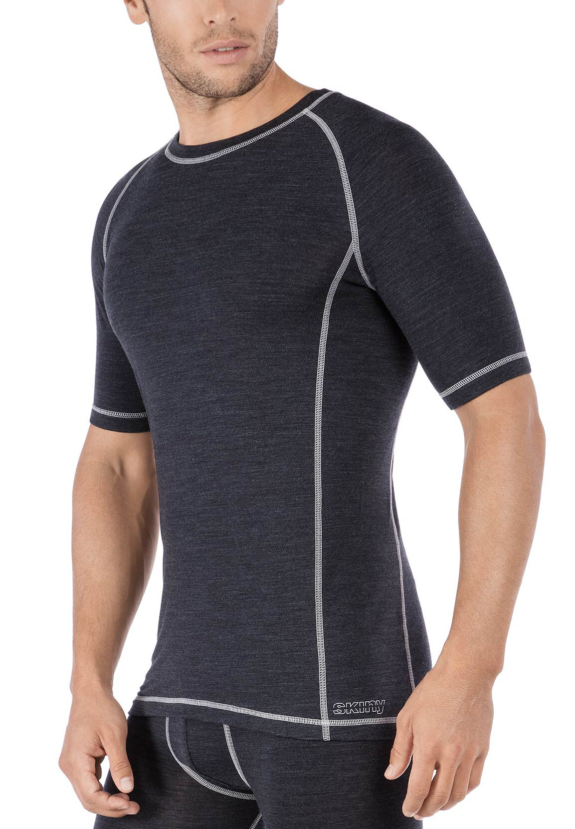 Skiny Active Wool Shirt Kurzarm Herren