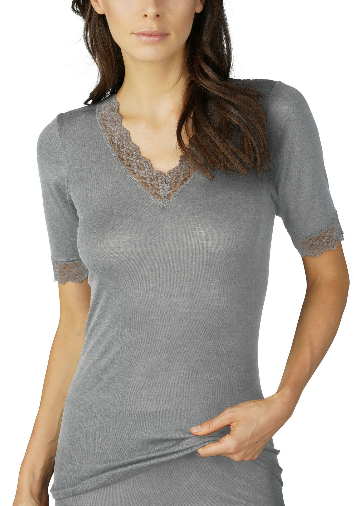 Mey Silk Touch Wool Damen Top 1/2 Ärmel