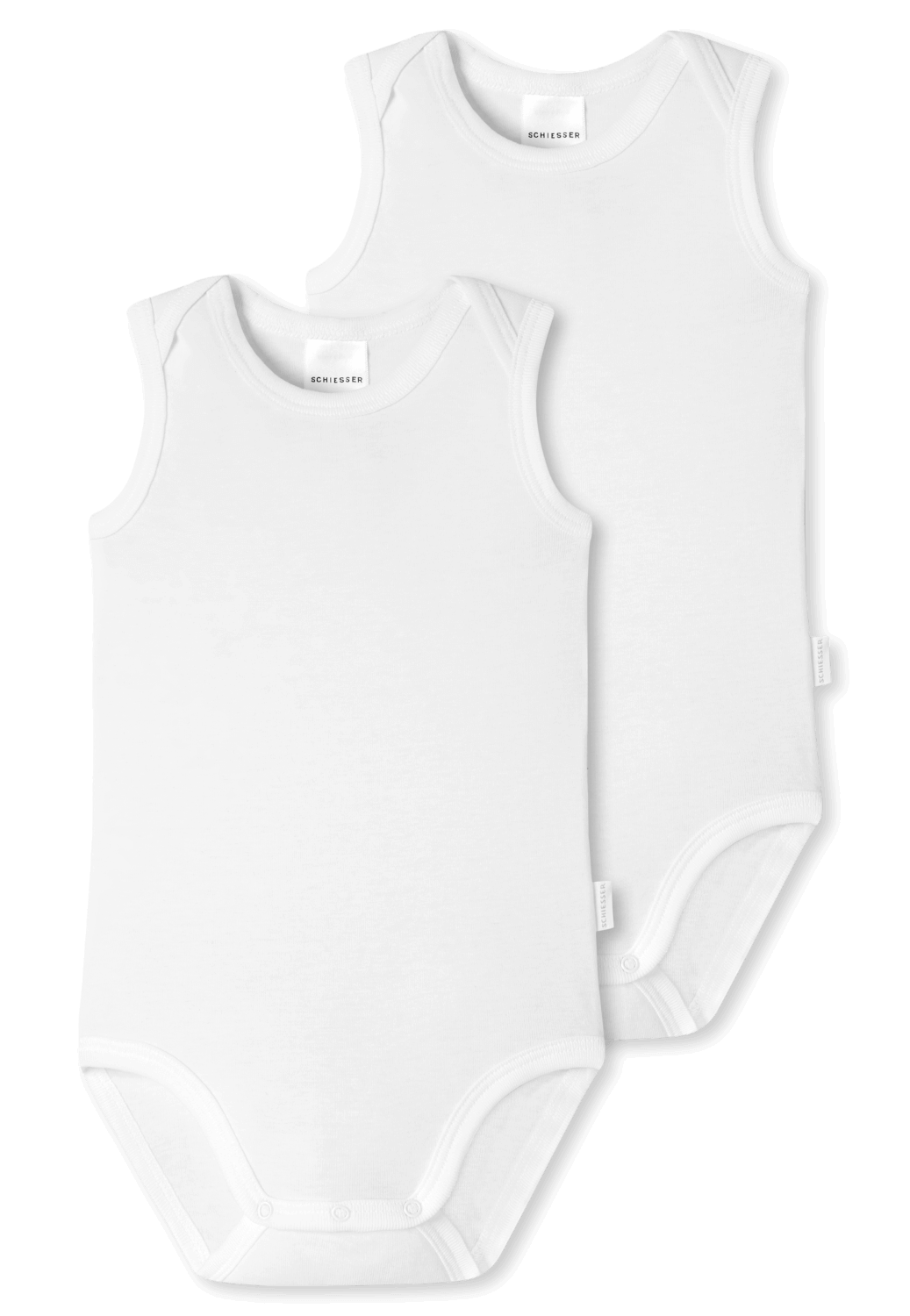 2er-Pack Schiesser Original Classic Feinripp Baby Body ärmellos