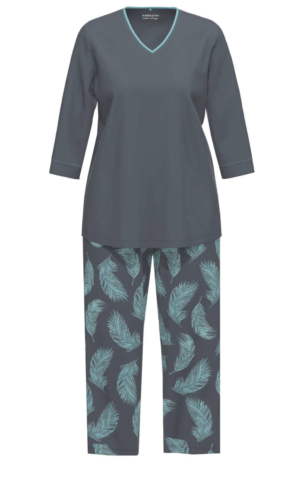 Ammann Damen Nightwear Pyjama 7/8 lang