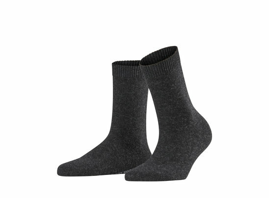 Chaussettes FALKE Cosy Plush En Laine Et Alpaga - Socquettes Femme Gris, Doublure Peluche, Tailles 35-38