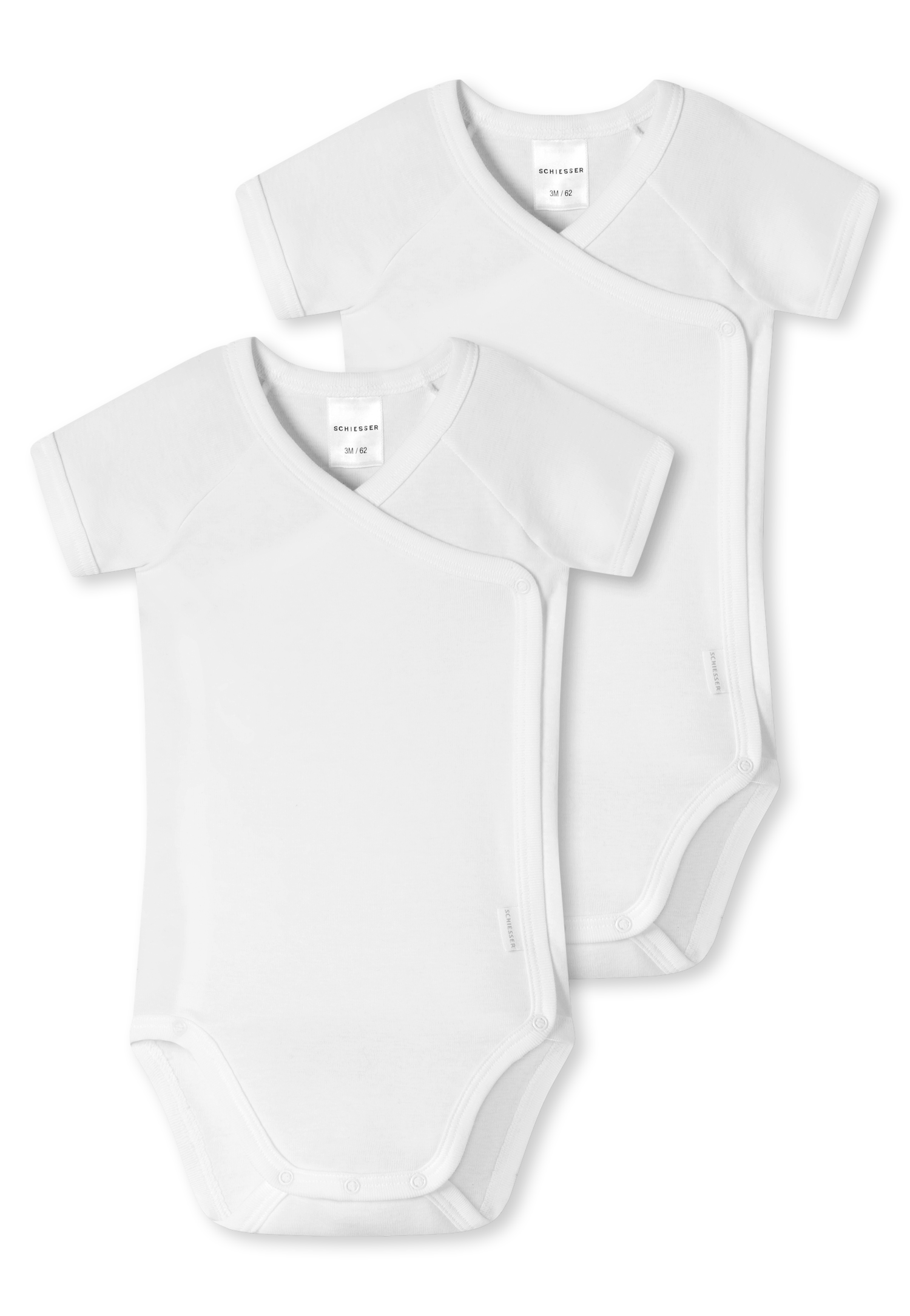 2er Pack Schiesser Original Classics Feinripp Baby Wickelbodies 1/2