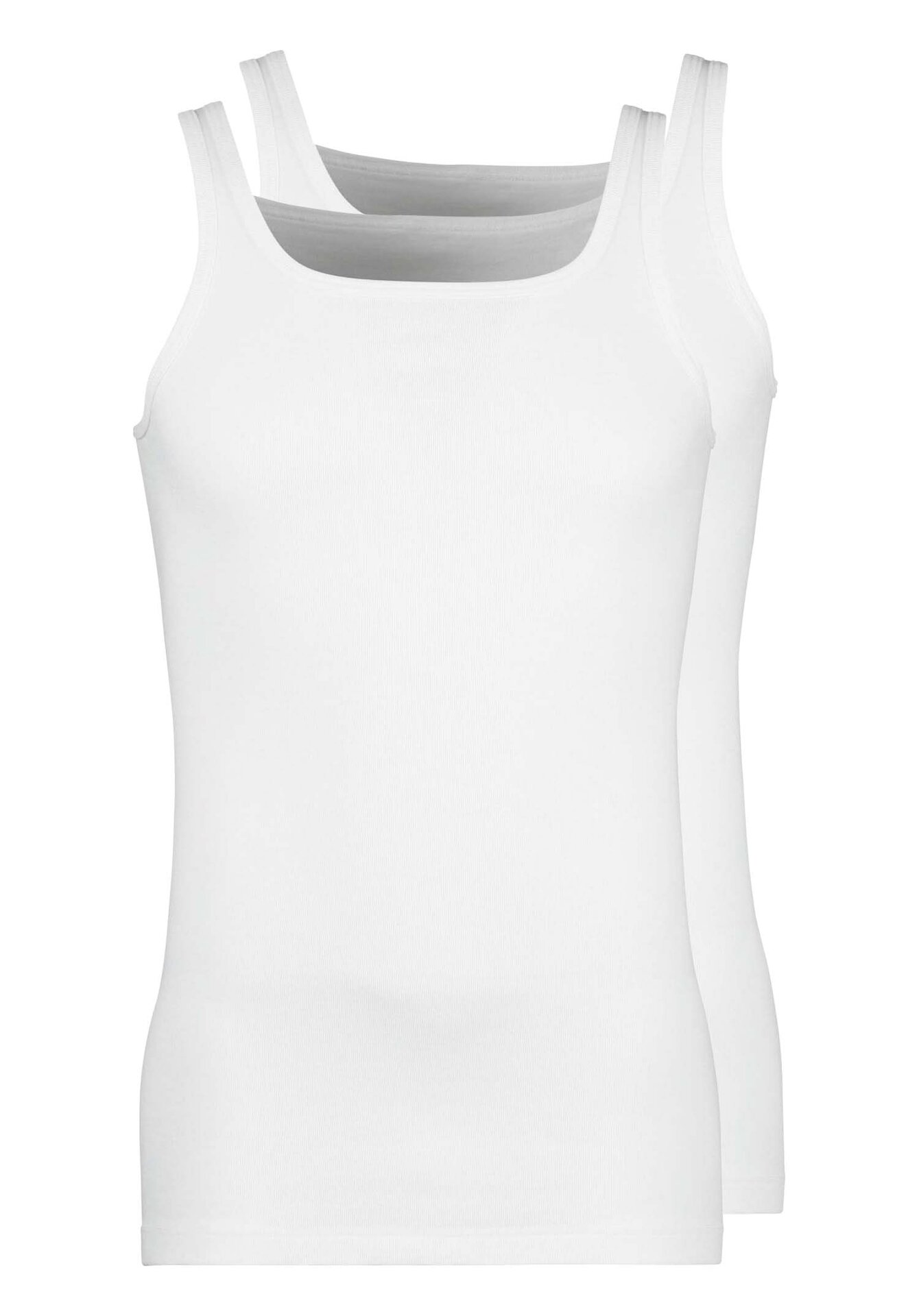 HUBER-Bodywe_201-Basic_0500_112187 2er-Pack Huber Daywear hautnah Cotton Fine Rip Herren Achselshirt