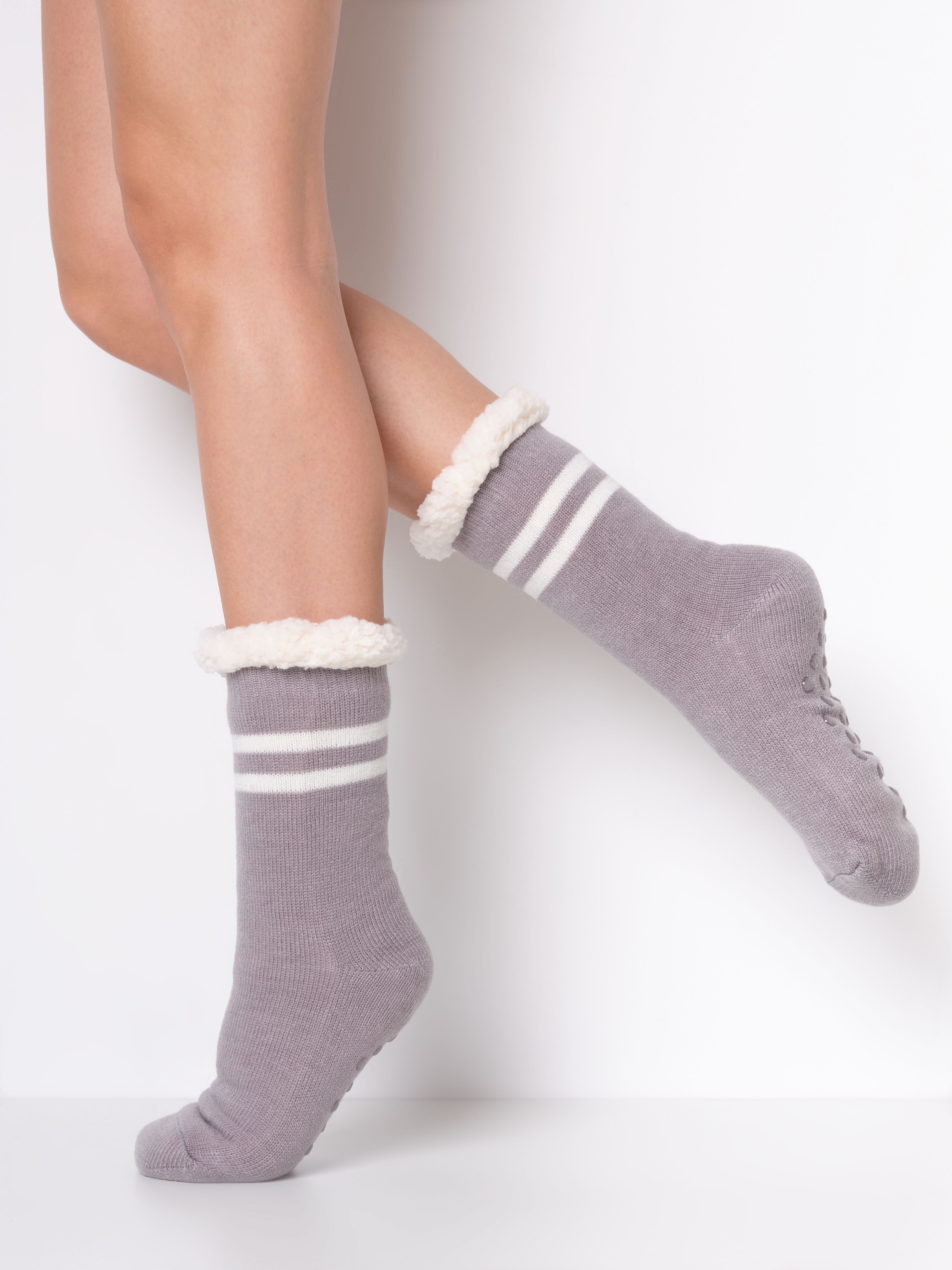 Susa Damen Kuschelsocken hellgrau