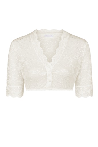 Nina von C Dirndlbluse Luisa halbarm V-Ausschnitt