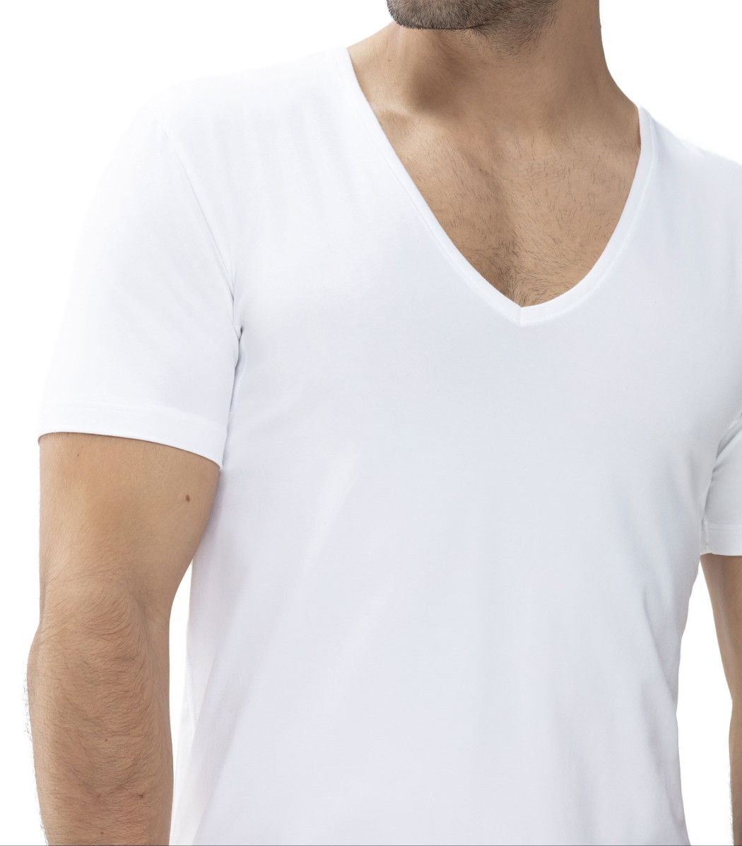Mey Serie Dry Cotton Functional Herren V-Neck Shirt weiss