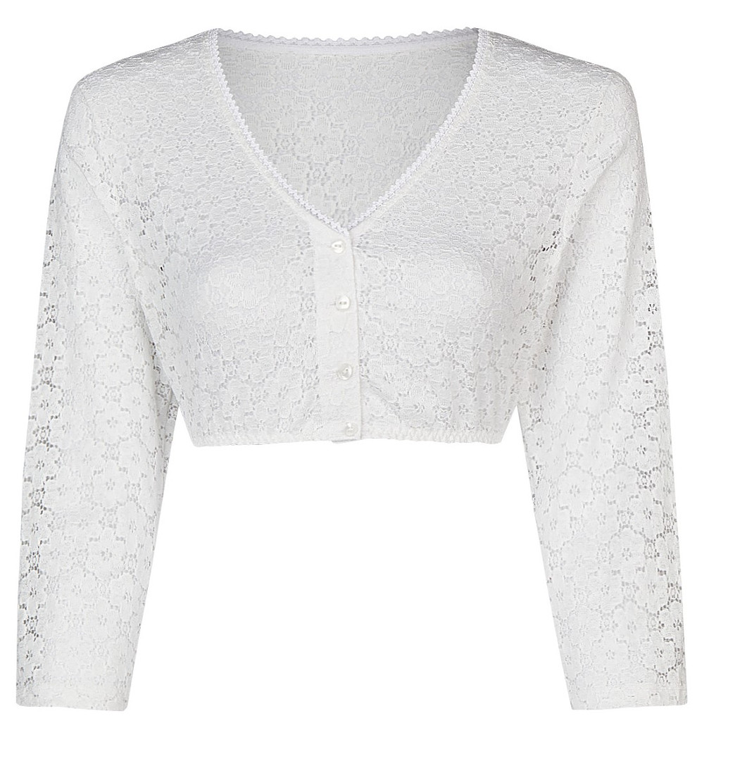 Nina von C. Damen Dirndlbluse Sabine 3/4-Arm mit Knopfleiste