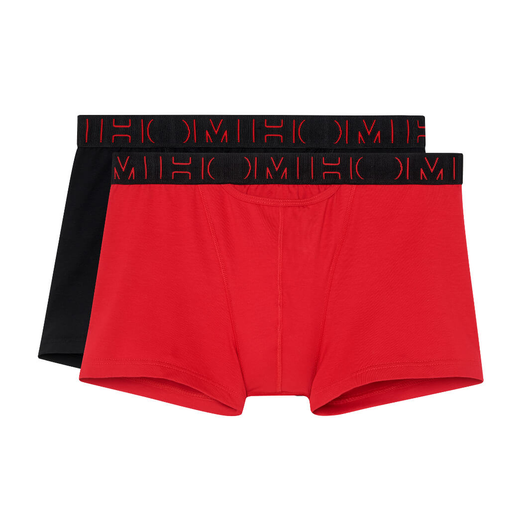 2er Pack HOM Serie Boxerlines Herren Boxer Brief rot-schwarz